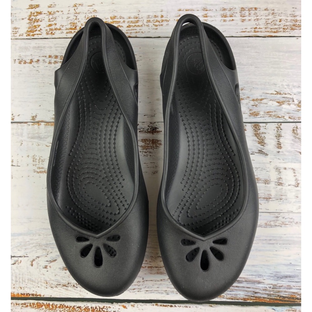 Crocs Black Slingback Flats Size 10